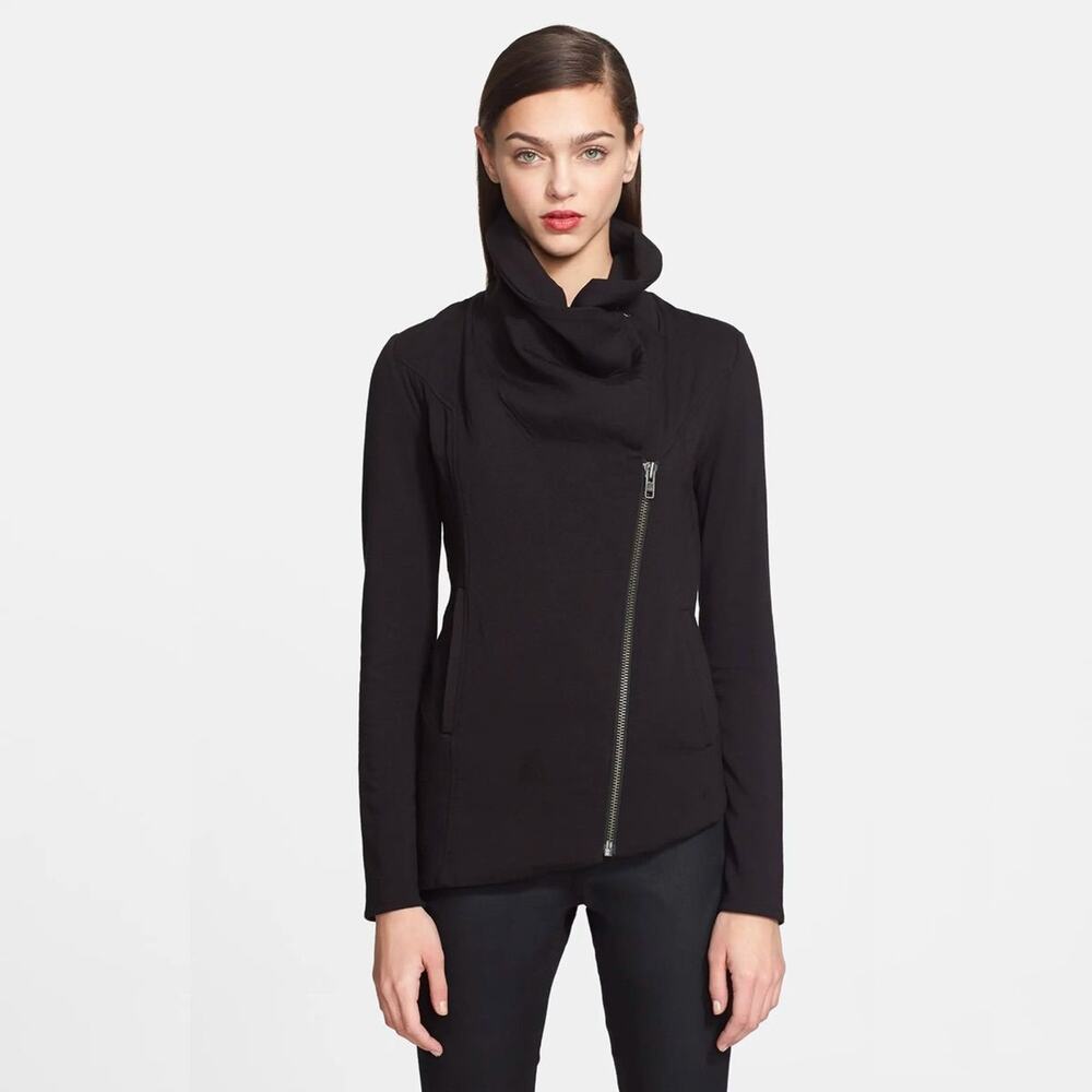 Helmut Lang zip up asymmetrical sweater
